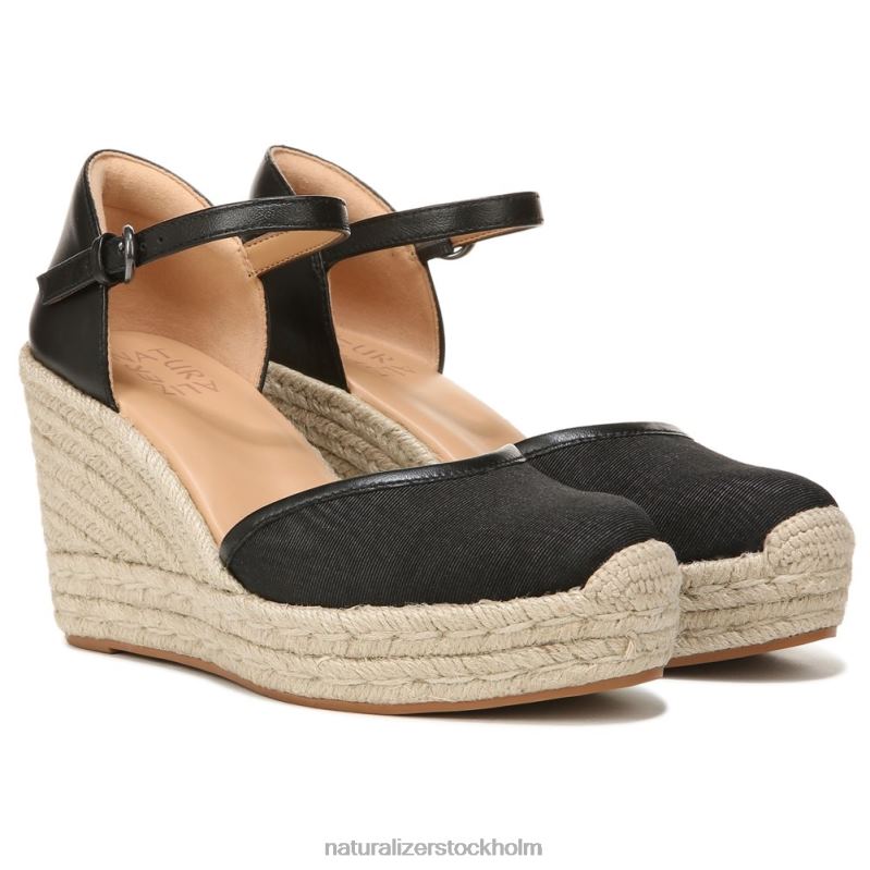 bianca espadrille sandal svart tyg 444DB520 sandaler | Naturalizer kvinnor