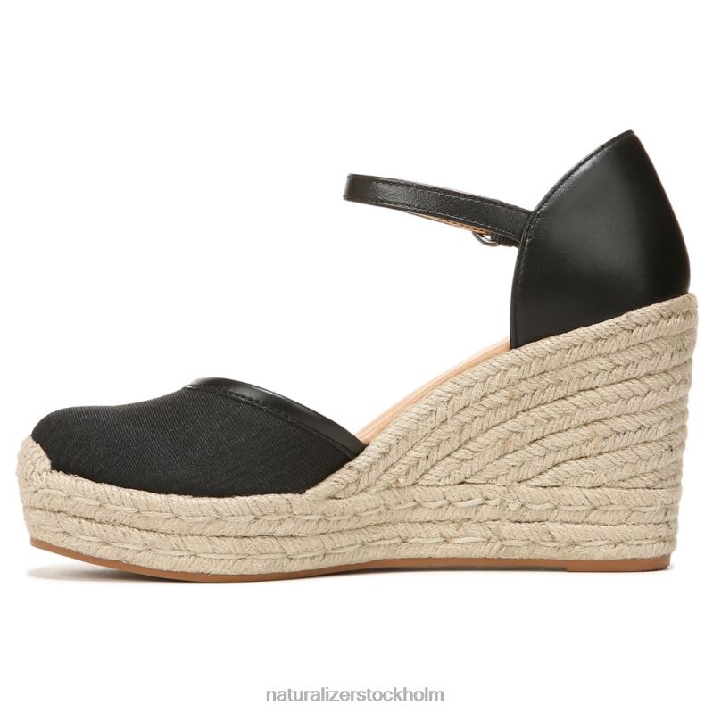 bianca espadrille sandal svart tyg 444DB520 sandaler | Naturalizer kvinnor
