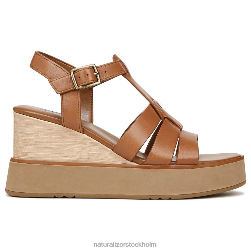Barrett wedge sandal engelskt tebrunt läder 444DB361 sandaler | Naturalizer kvinnor