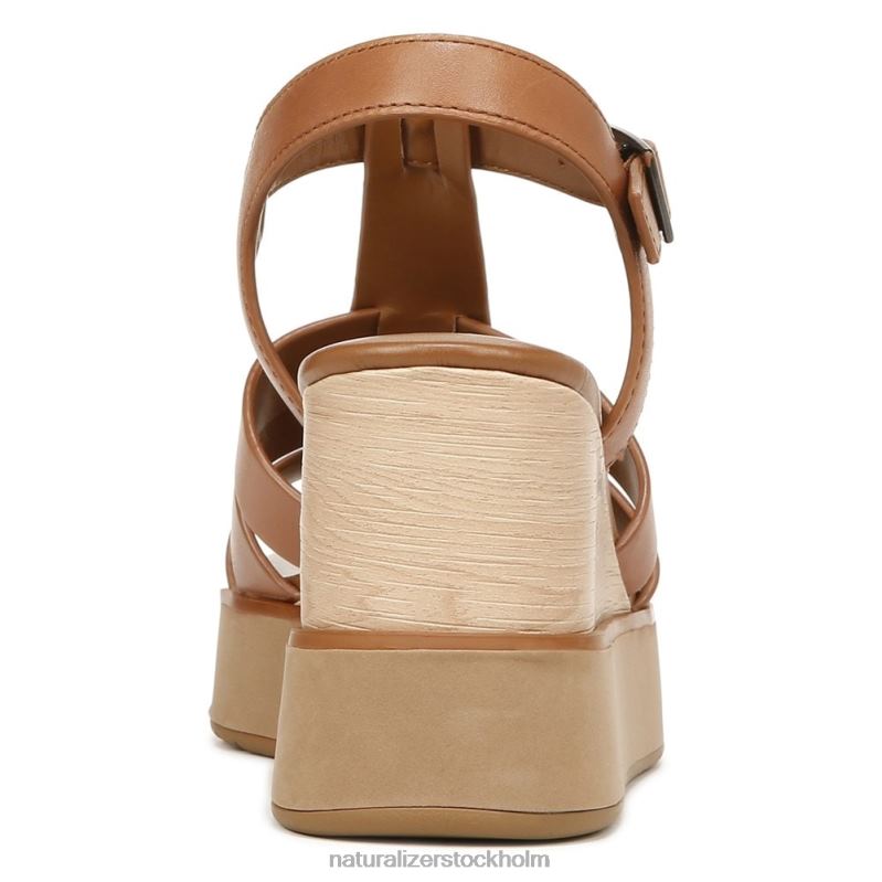 Barrett wedge sandal engelskt tebrunt läder 444DB361 sandaler | Naturalizer kvinnor