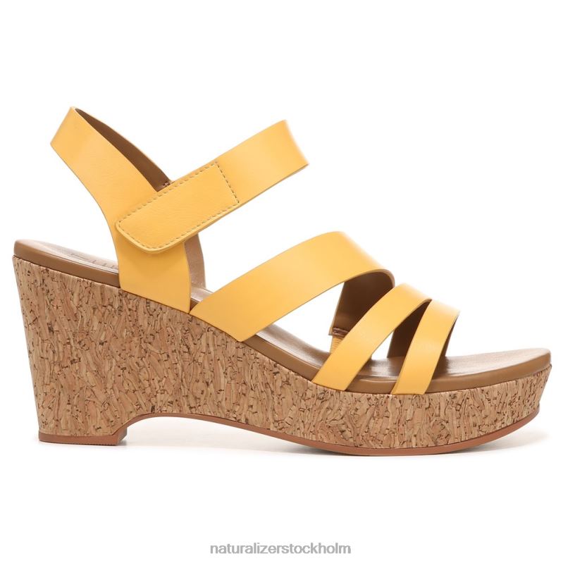 cynthia wedge sandal påsklilja gult läder 444DB371 sandaler | Naturalizer kvinnor