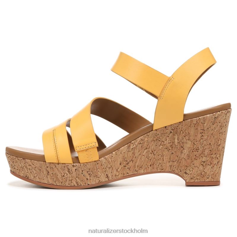 cynthia wedge sandal påsklilja gult läder 444DB371 sandaler | Naturalizer kvinnor
