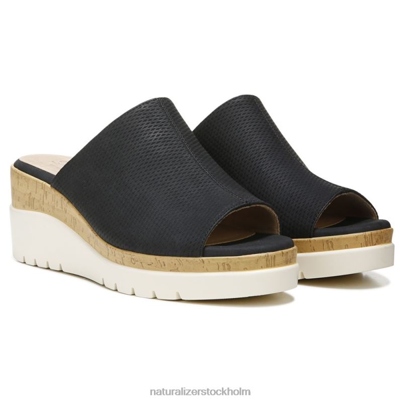 soul goodtimes mule wedge sandal svart konstgjord 444DB544 sandaler | Naturalizer kvinnor