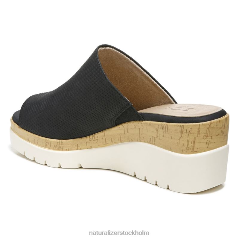 soul goodtimes mule wedge sandal svart konstgjord 444DB544 sandaler | Naturalizer kvinnor