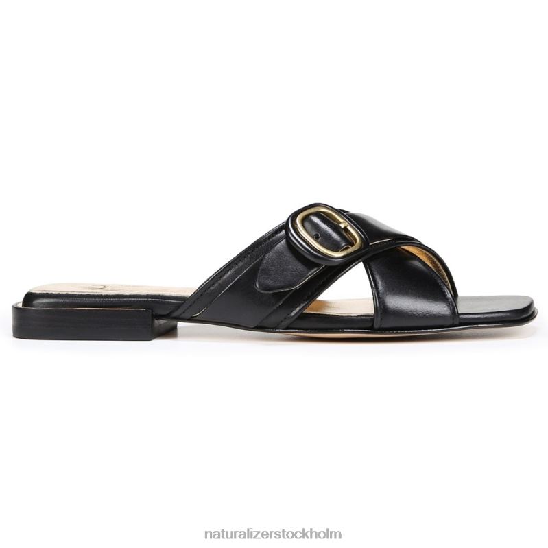 27 redigera naia slide sandal svart läder 444DB230 sandaler | Naturalizer kvinnor