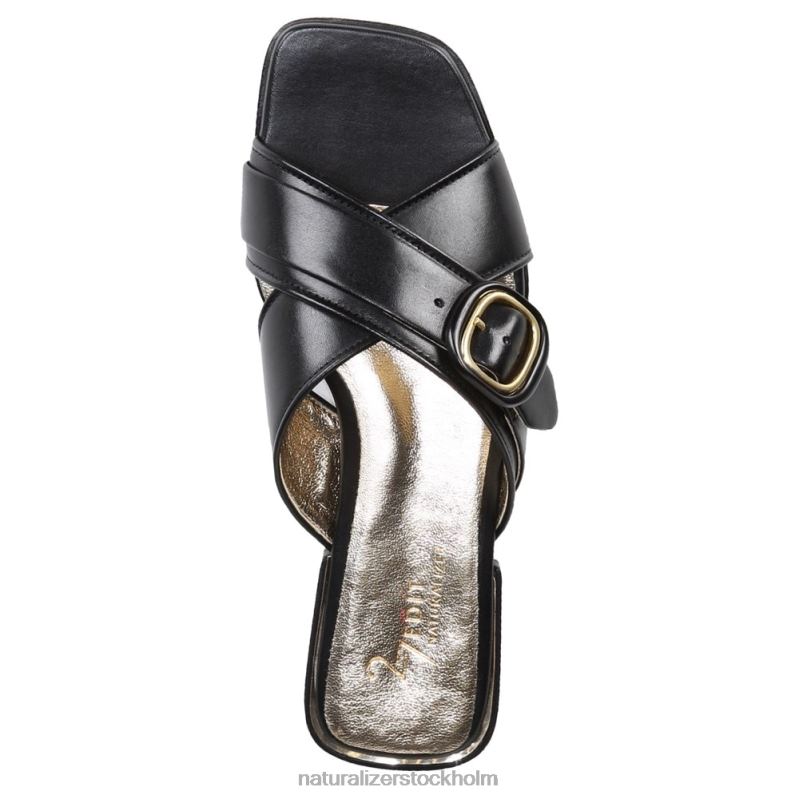 27 redigera naia slide sandal svart läder 444DB230 sandaler | Naturalizer kvinnor