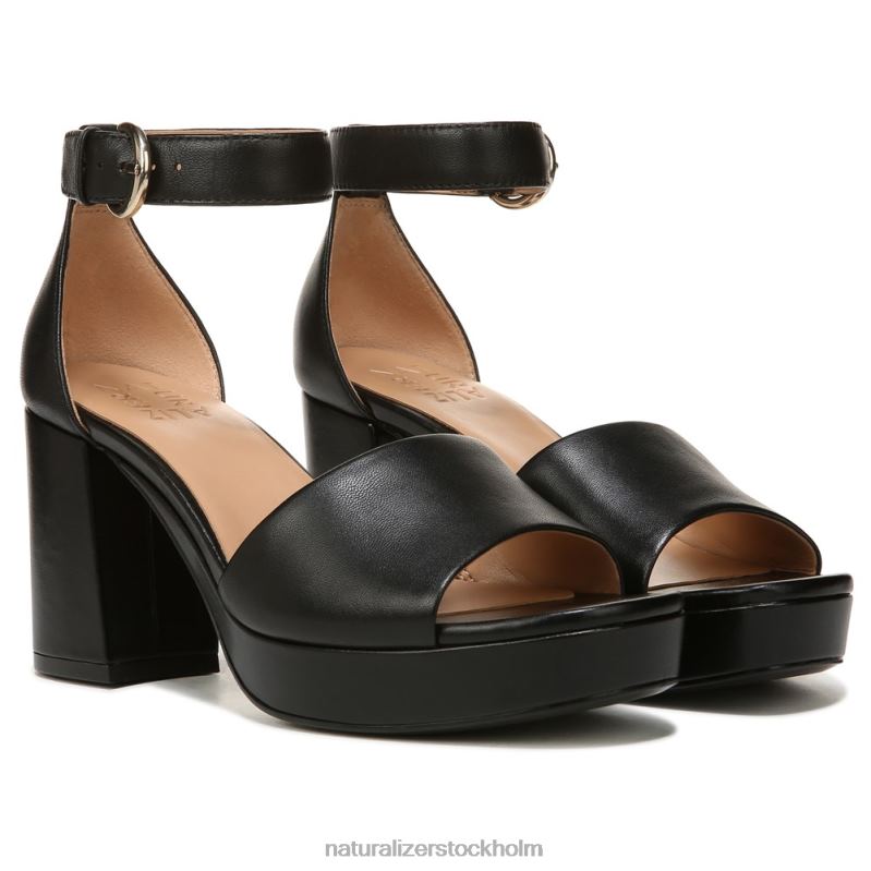 pearlyn klänning sandal svart läder 444DB341 sandaler | Naturalizer kvinnor