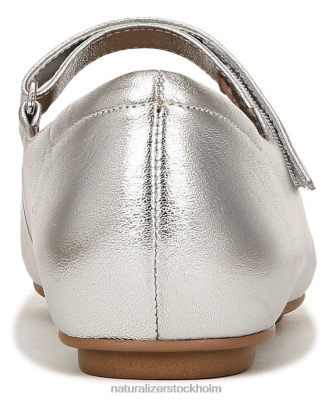Maxwell Mary Jane platt silver läder 444DB49 lägenheter | Naturalizer kvinnor
