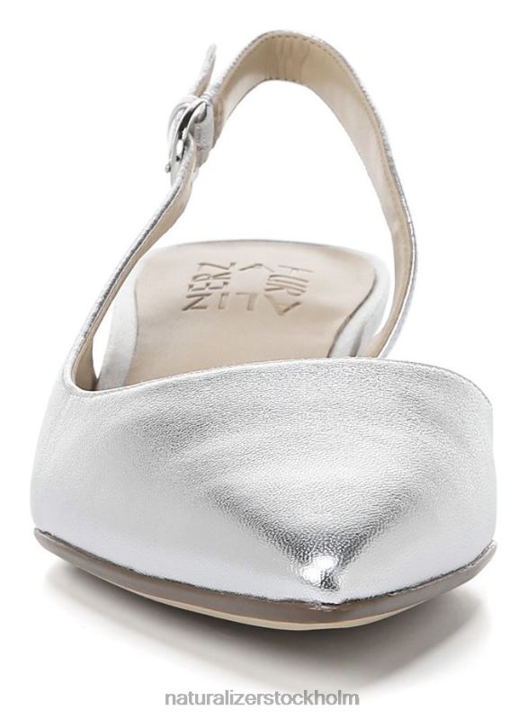 banker spetsiga tå platt silver läder 444DB80 lägenheter | Naturalizer kvinnor