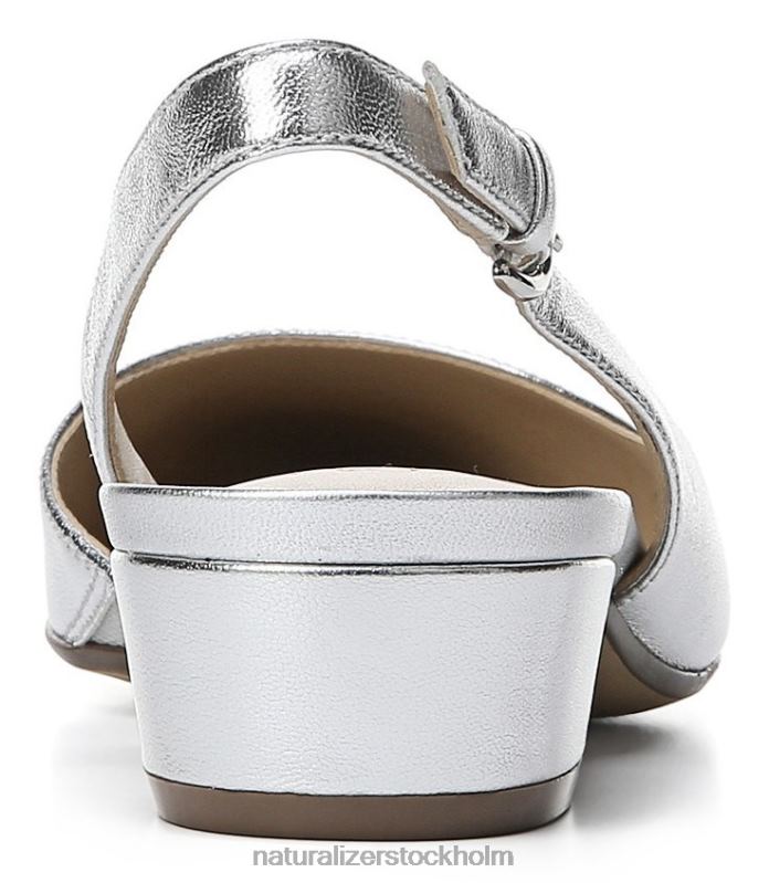 banker spetsiga tå platt silver läder 444DB80 lägenheter | Naturalizer kvinnor