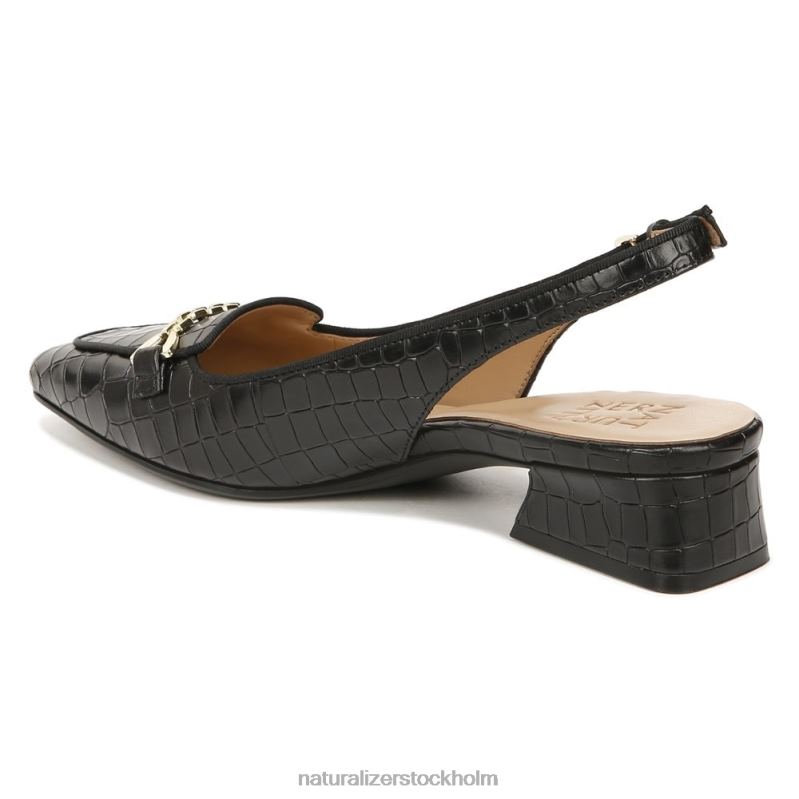 lindsey slingback platt svart läder 444DB57 lägenheter | Naturalizer kvinnor