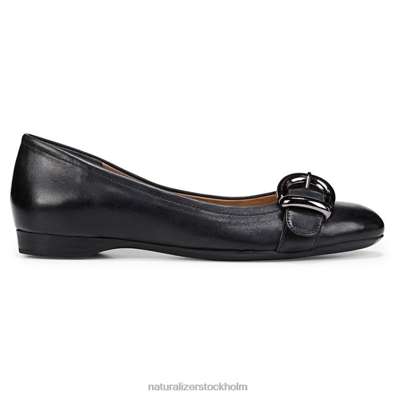 polly platt svart läder 444DB530 lägenheter | Naturalizer kvinnor