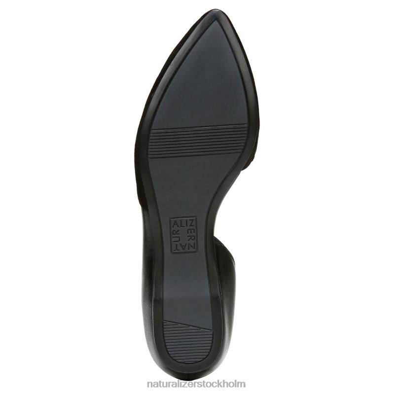 samantha d\'orsay lägenhet svart läder/mocka 444DB242 lägenheter | Naturalizer kvinnor