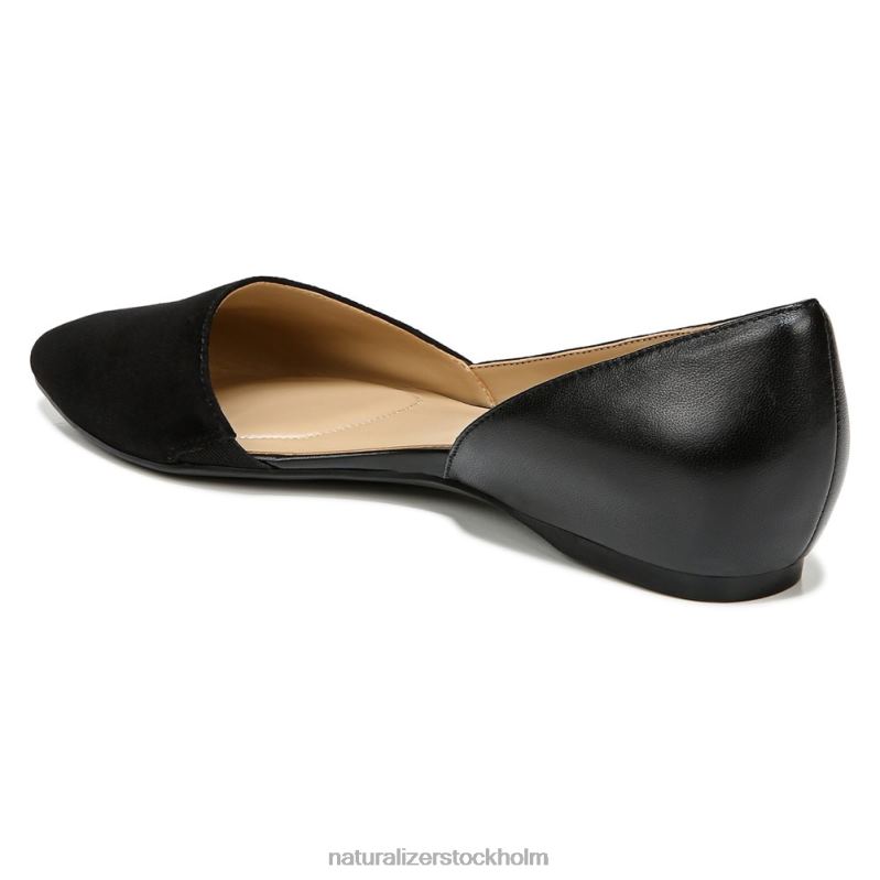 samantha d\'orsay lägenhet svart läder/mocka 444DB242 lägenheter | Naturalizer kvinnor