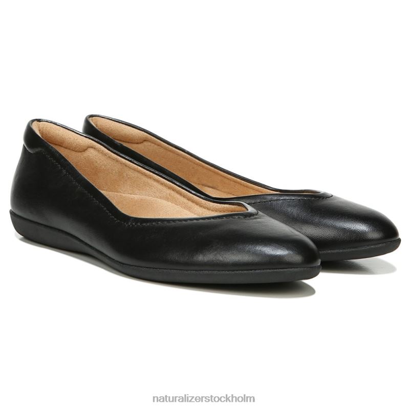 vivienne platt svart läder 444DB498 lägenheter | Naturalizer kvinnor