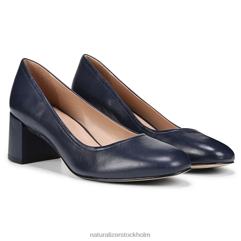 27 redigera rebecca pump franskt marinblått läder 444DB418 pumpar | Naturalizer kvinnor