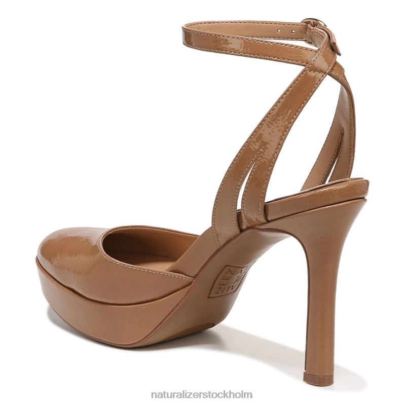 clarice pump med ankelrem café brunt patent 444DB173 pumpar | Naturalizer kvinnor