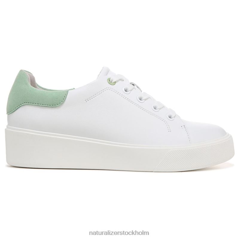 morrison 2.0 sneaker med snörning vitt/mintgrönt läder 444DB92 sneakers | Naturalizer kvinnor
