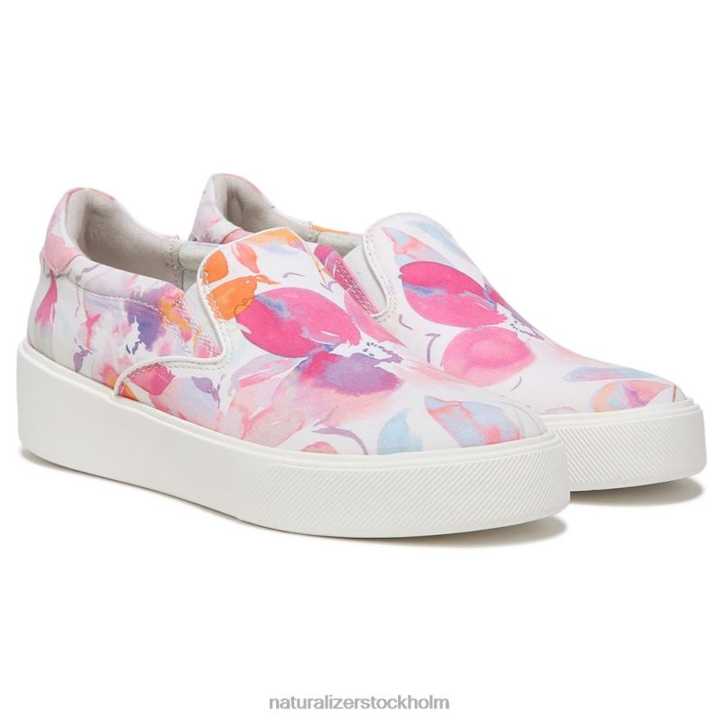marianne 2.0 slip on sneaker vitt/rosa blommigt tyg 444DB354 sneakers | Naturalizer kvinnor
