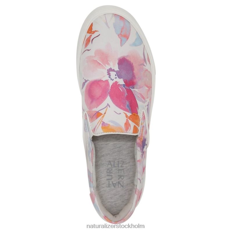 marianne 2.0 slip on sneaker vitt/rosa blommigt tyg 444DB354 sneakers | Naturalizer kvinnor