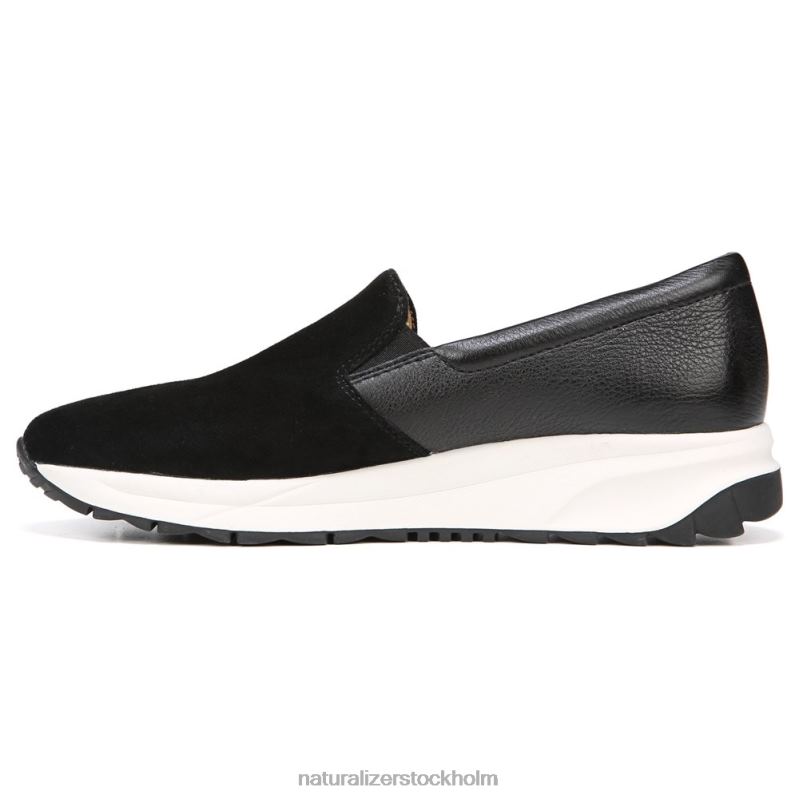selah slip on sneaker svart mocka/läder 444DB350 sneakers | Naturalizer kvinnor