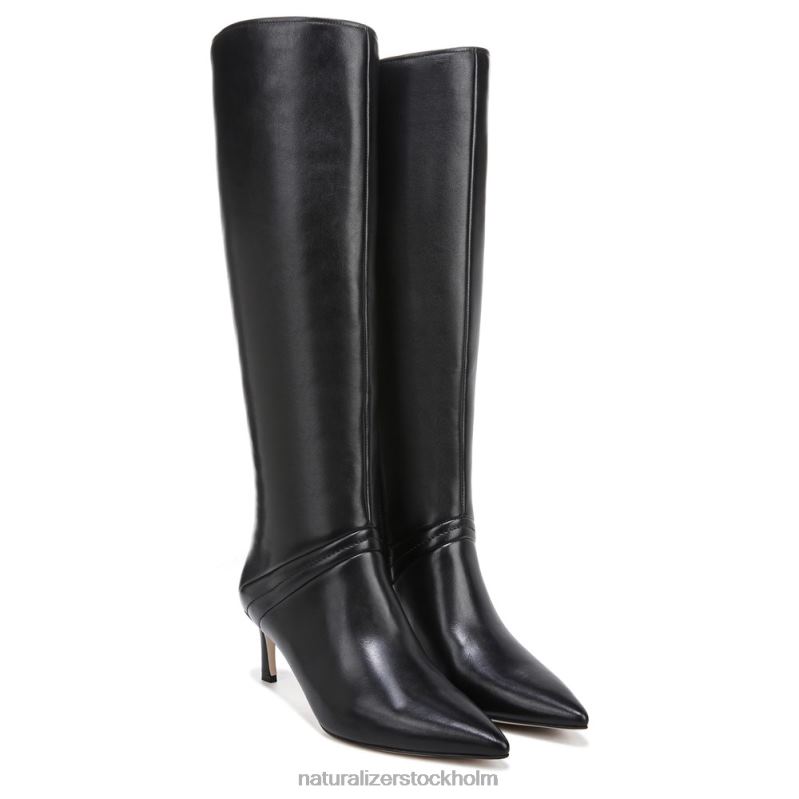 27 redigera falencia knähög klänning boot svart läder 444DB247 stövlar | Naturalizer kvinnor