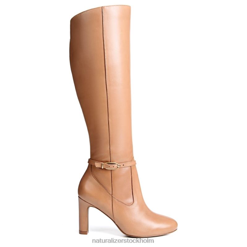 henny bred vadknähög stövel café brunt läder 444DB639 stövlar | Naturalizer kvinnor