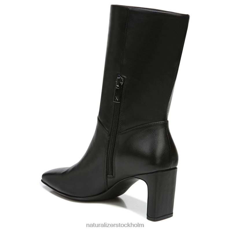 platt bootie svart läder 444DB667 stövlar | Naturalizer kvinnor